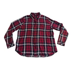 Rails Lennox Plaid Shirt Red Navy White Long Sleeve Button Up‎ Cabin Cozy 2XL